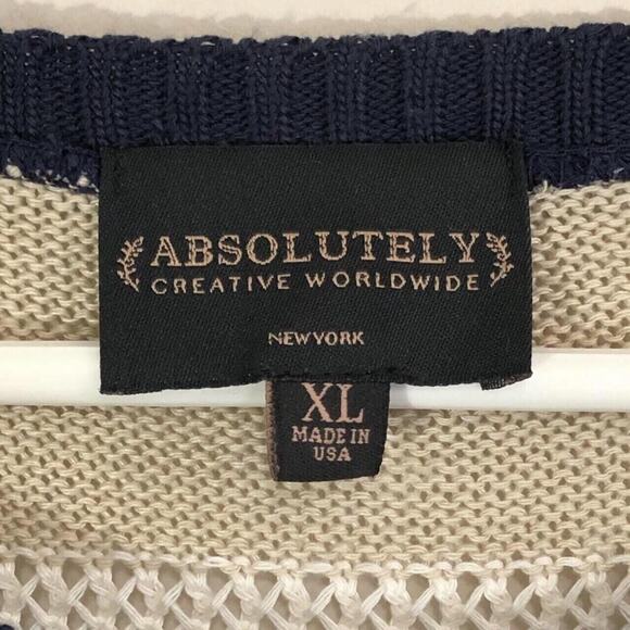 Absolutely Creative Worldwide Size XL Multicolor Striped Knit Sweater Preppy - Picture 3 of 4